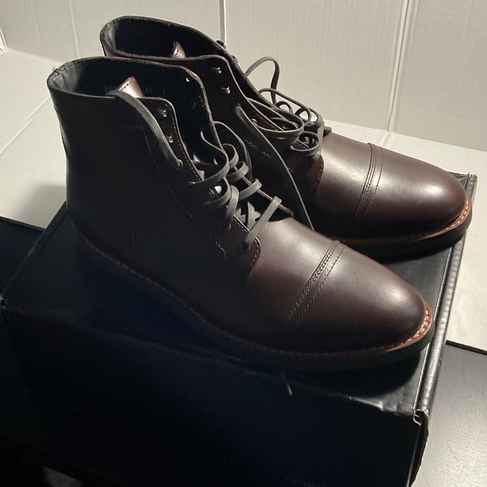 Thursday Boot Company Brown Leather Cap-Toe Lace-Up Boots - Picture 2 of 7
